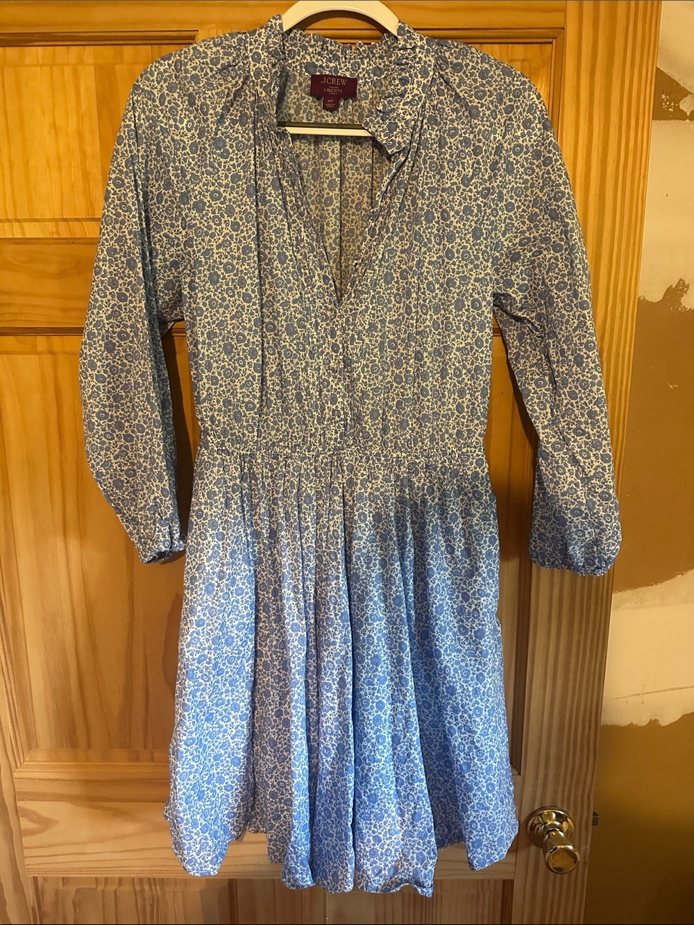 J. Crew Liberty London Light Blue Floral Long Sleeve Dress - Picture 1 of 9